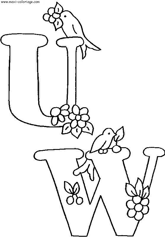 coloriage Alphabet Oiseaux