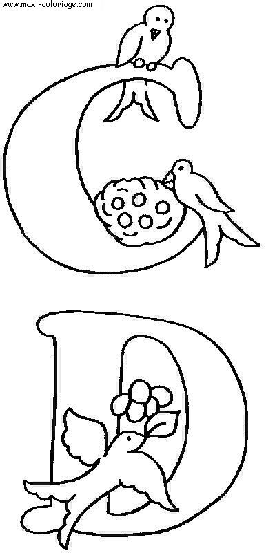 coloriage Alphabet Oiseaux