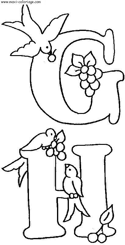 coloriage Alphabet Oiseaux