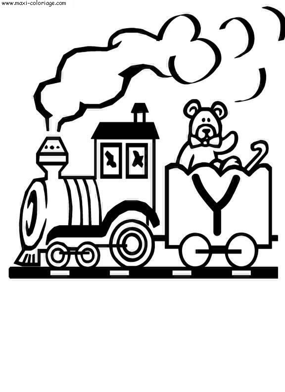 coloriage Alphabet Trains