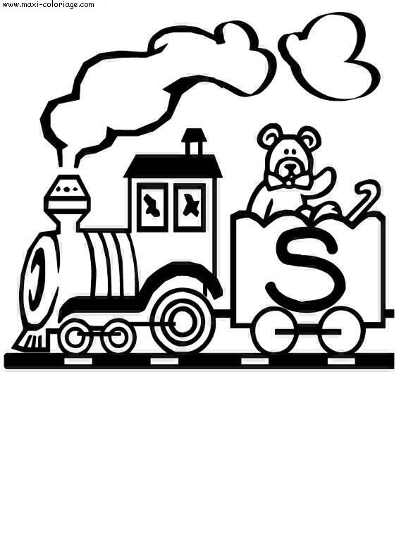coloriage Alphabet Trains