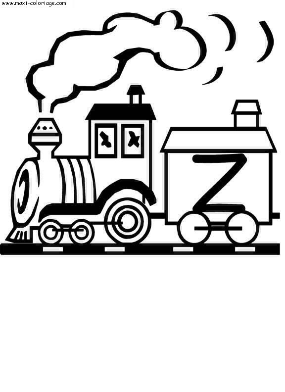 coloriage Alphabet Trains