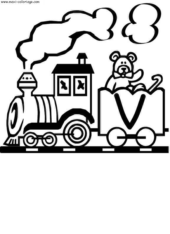 coloriage Alphabet Trains