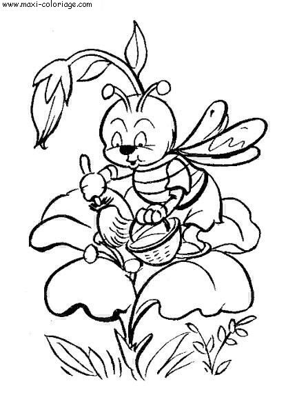 coloriage Abeilles
