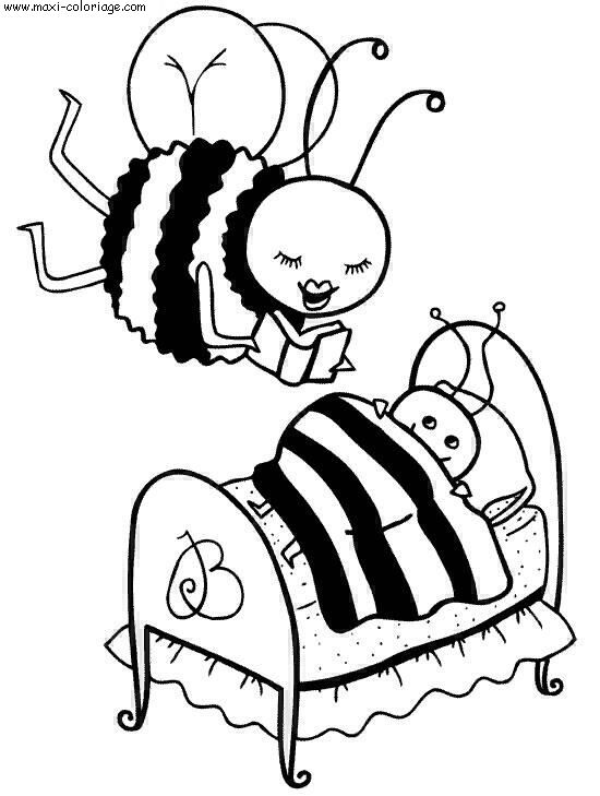 coloriage Abeilles