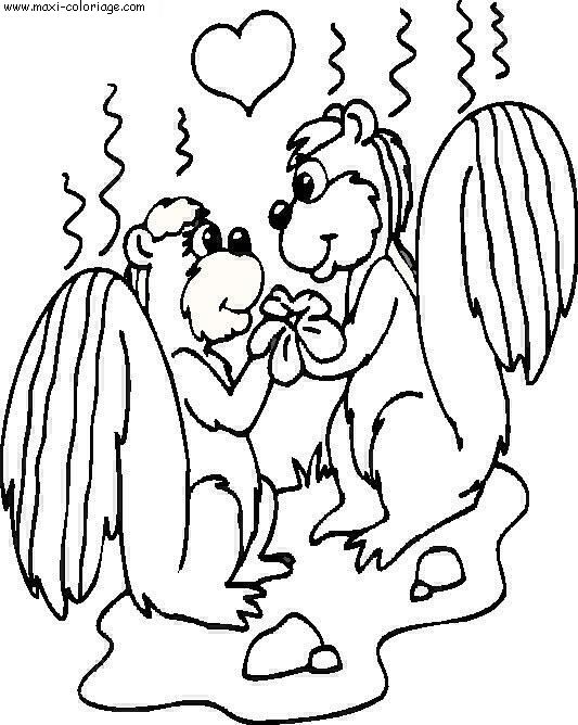 coloriage Ecureuils