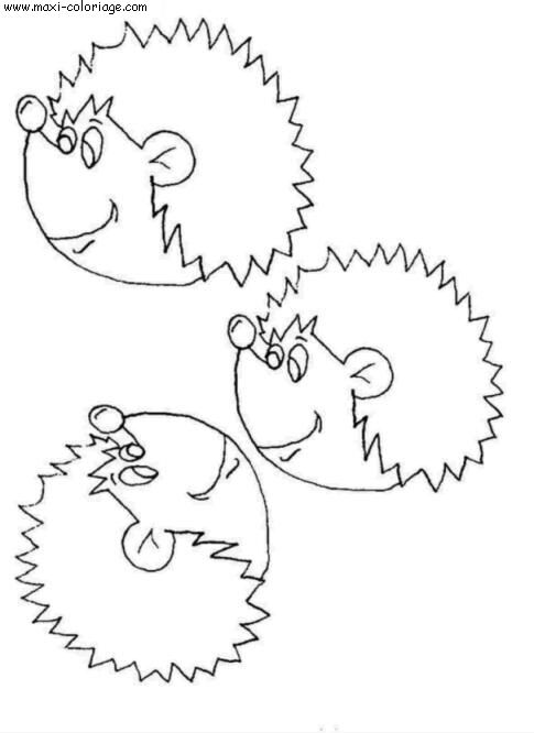 coloriage Herissons