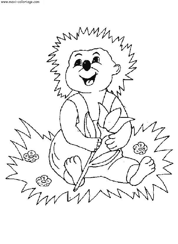 coloriage Herissons