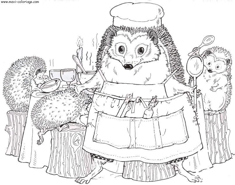 coloriage Herissons