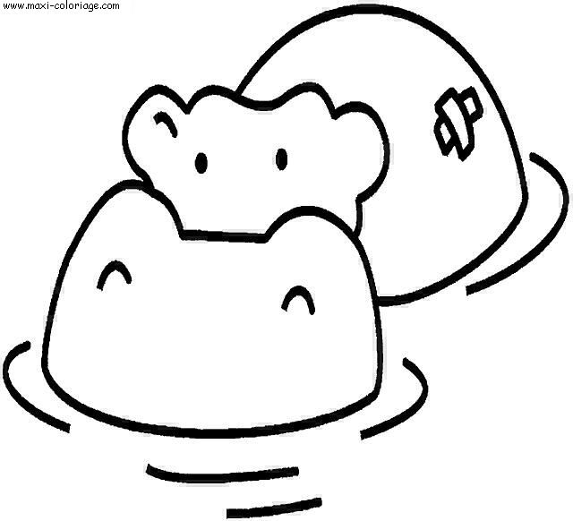 coloriage Hippopotames
