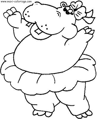 coloriage Hippopotames