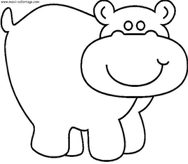 coloriage Hippopotames