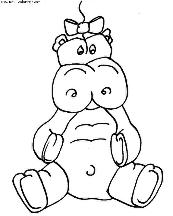 coloriage Hippopotames