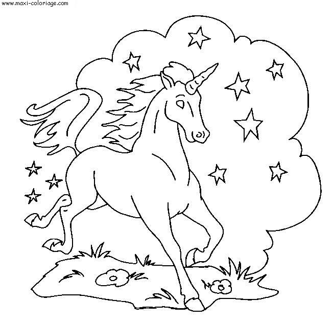 coloriage Licornes