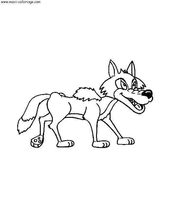 coloriage Loups
