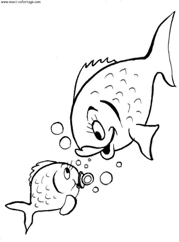 coloriage Poissons