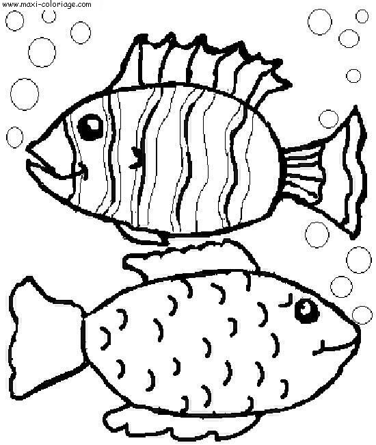 coloriage Poissons