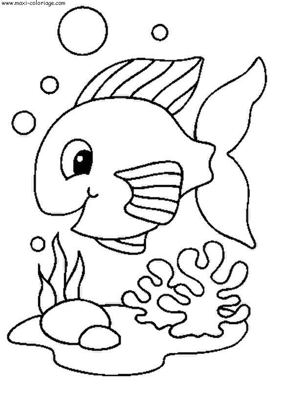 coloriage Poissons