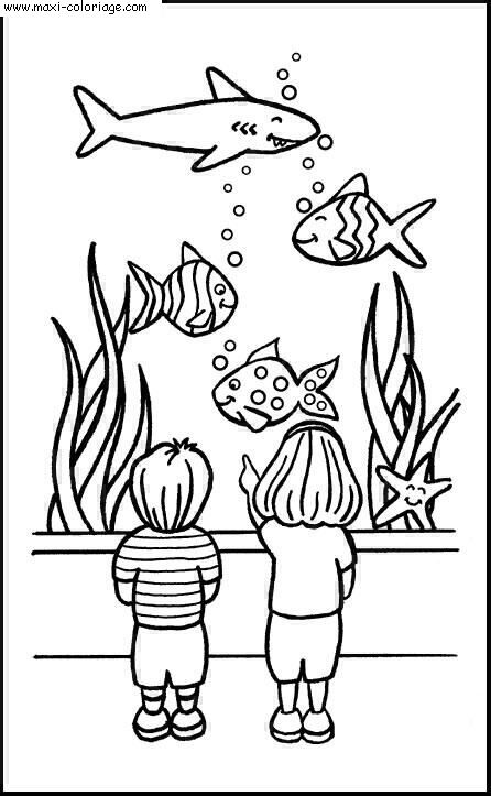 coloriage Poissons
