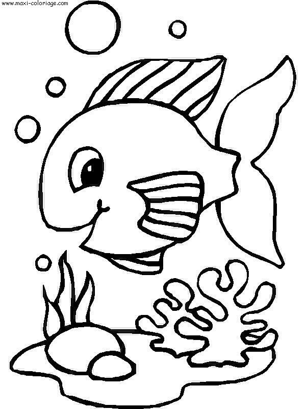 coloriage Poissons