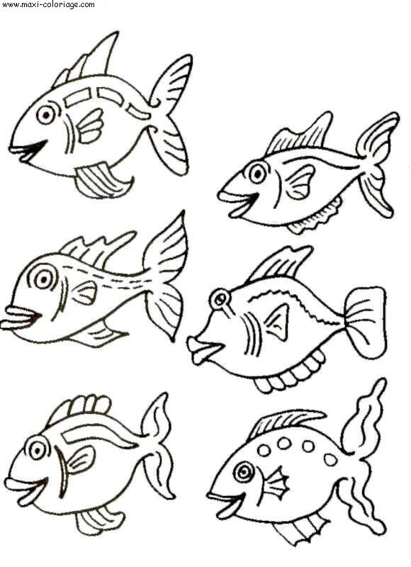 coloriage Poissons