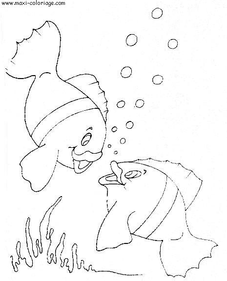 coloriage Poissons