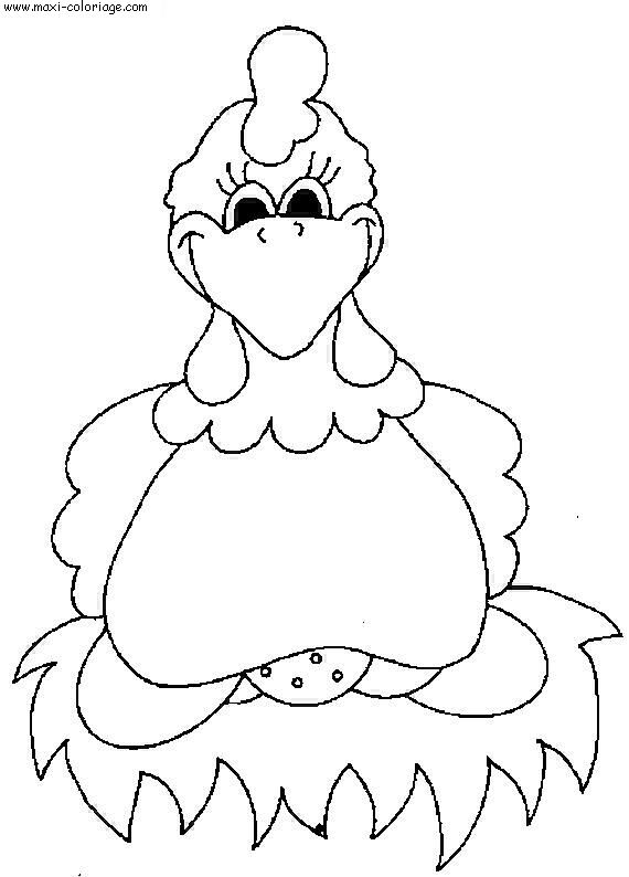 coloriage Poules