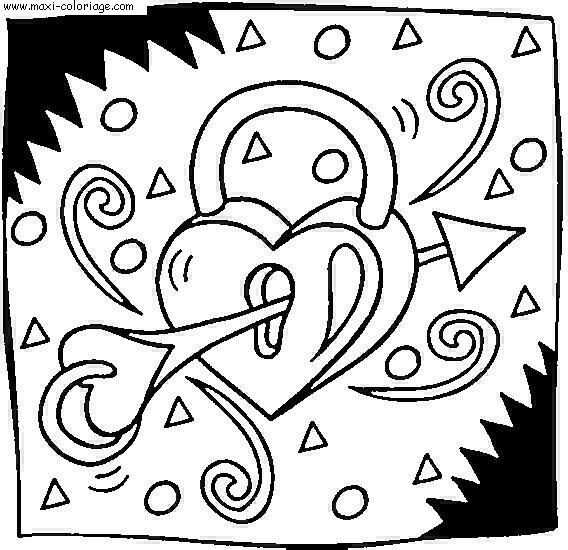 coloriage St Valentin