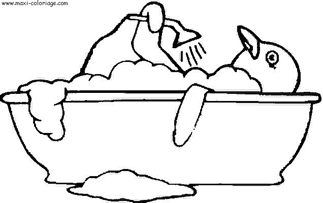 coloriage Le bain