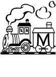 coloriage enfant Alphabet Trains