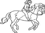 coloriage enfant Chevaux