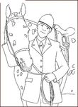 coloriage enfant Chevaux