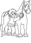 coloriage enfant Chevaux