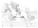 coloriage enfant Chevaux