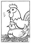 coloriage Poules