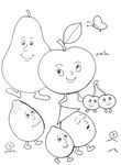 coloriage enfant Fruits Legumes