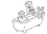 coloriage enfant Le bain