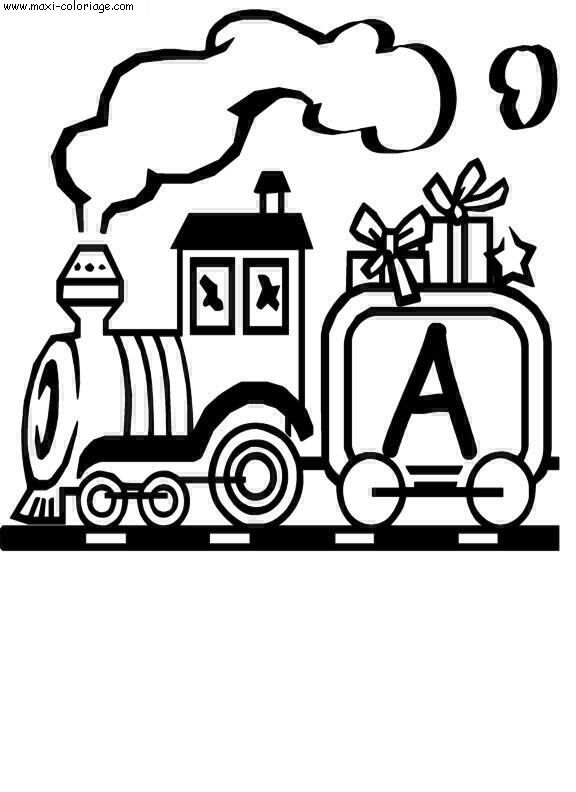 carte invitation Alphabet Trains