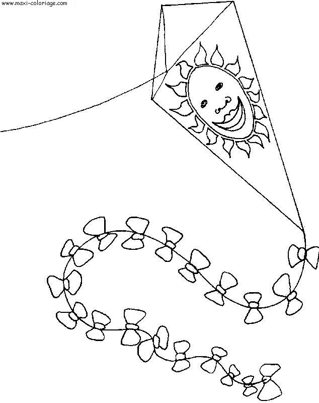 coloriage Cerfs Volants