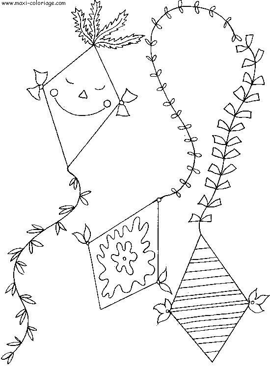 coloriage Cerfs Volants
