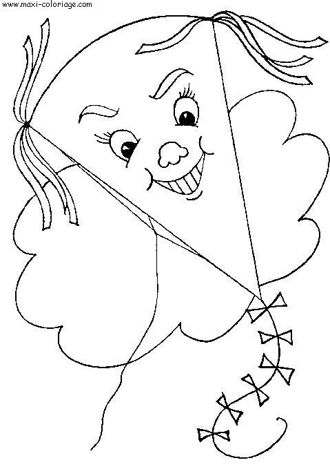 coloriage Cerfs Volants