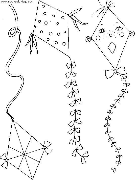 coloriage Cerfs Volants