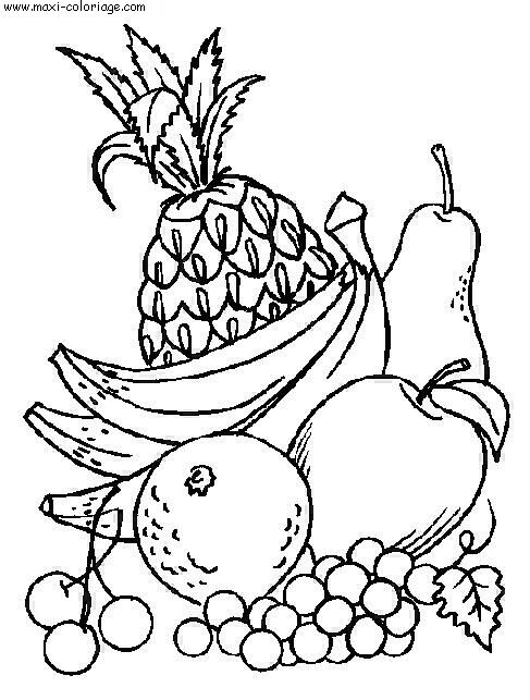 coloriage fruits legumes, dessin fruits legumes, fruits legumes