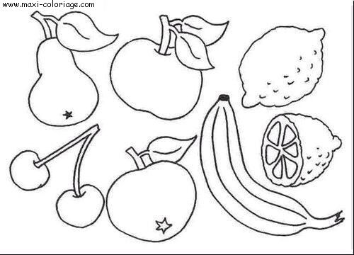 coloriage fruits legumes, dessin fruits legumes, fruits legumes
